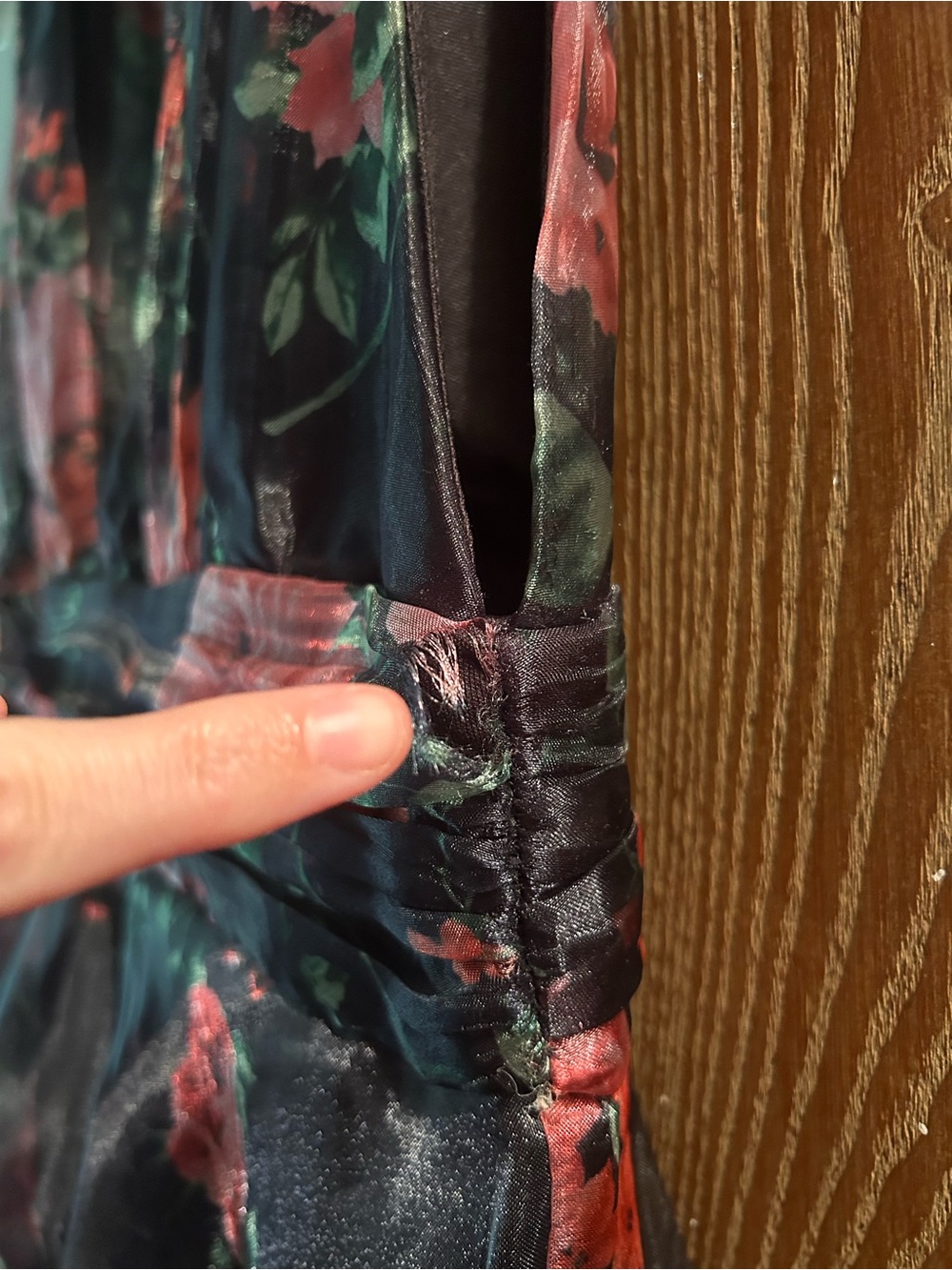 Lulu's Garden Radiance Black Floral Print Organza Tiered Maxi Dress - Picture 7 of 9